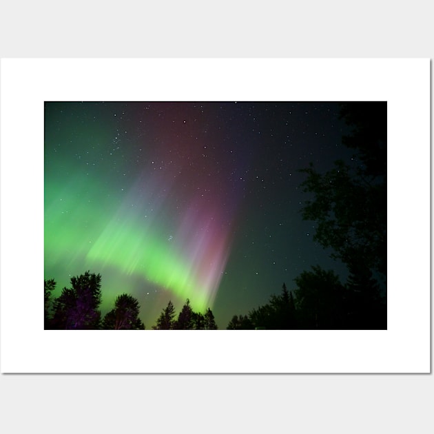 Northern Lights - Green and Pink Wall Art by CampNHarmony